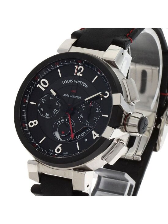 Louis Vuitton Tambour Chronograph Gmt Evolution Watch SS Leather main image 11